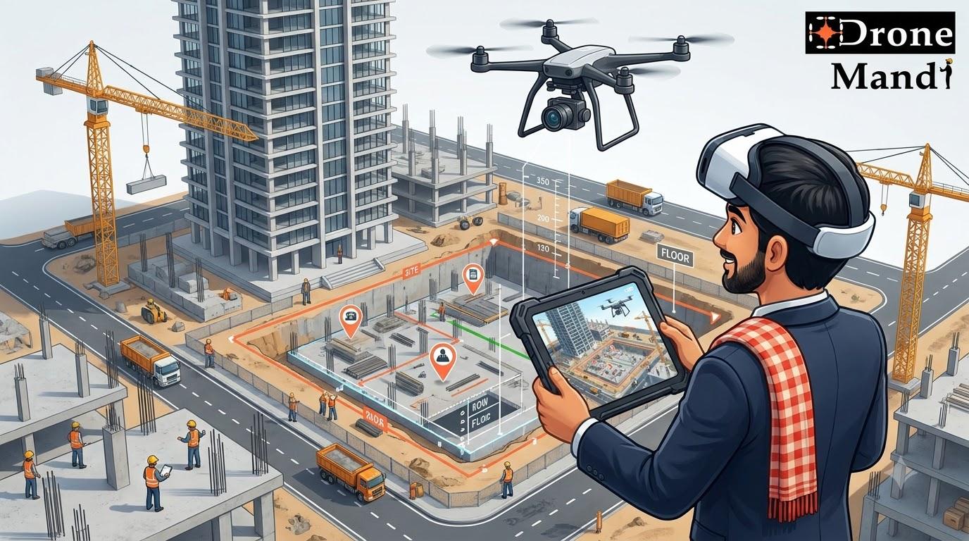 Construction Drone Monitoring in India: Progress Tracking, Surveys & Inspections